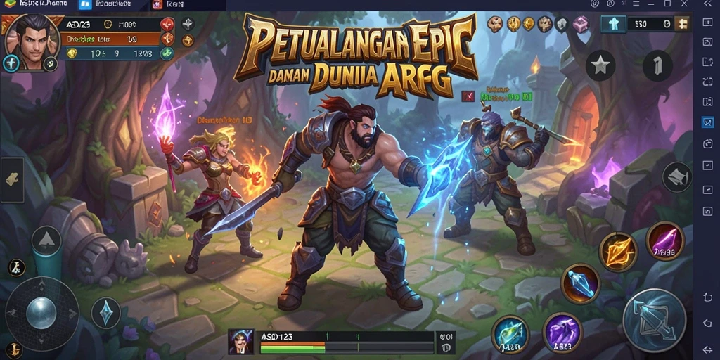 Screenshot gameplay ARPG yang menunjukkan pertarungan seru dan eksplorasi dunia.