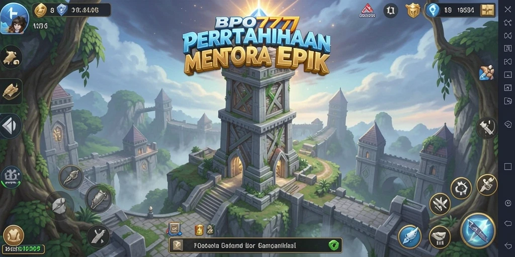 Tangkapan layar BPO777 menampilkan aksi intens dalam game Tower Defense.