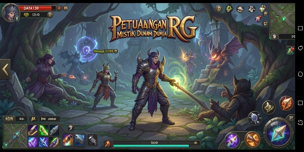 Screenshot utama DAYA138 menampilkan aksi pertempuran epik dalam dunia RPG.
