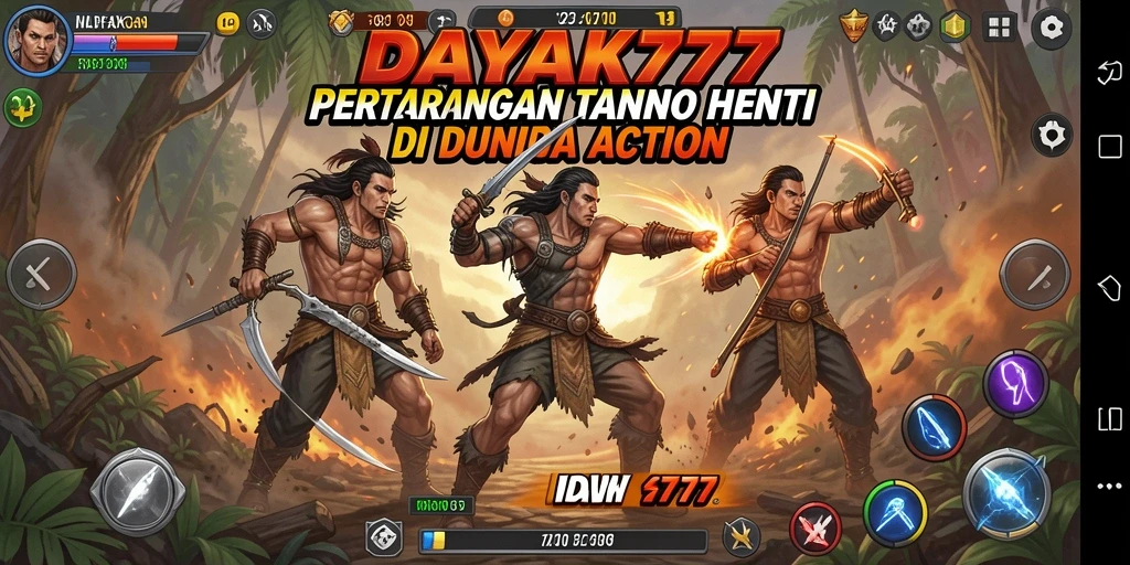 Screenshot utama DAYAK777 menampilkan aksi seru dalam pertempuran.