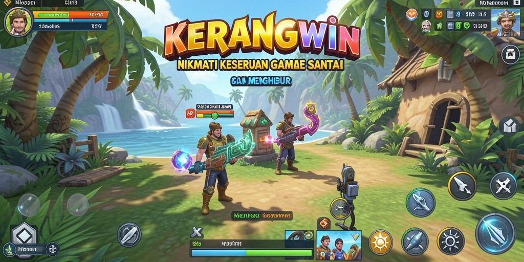 Tangkapan layar gameplay KERANGWIN menampilkan aksi penuh warna dan keseruan.