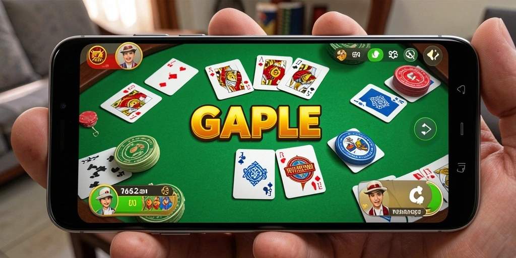 Screenshot gameplay RP62RP yang menunjukkan suasana bermain Gaple.