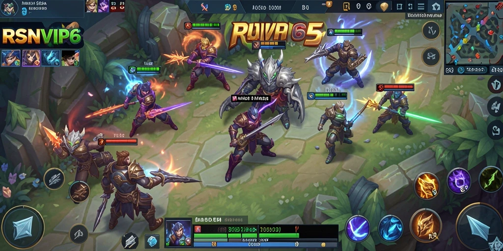 Tampilan gameplay RSNVIP6 yang seru dalam mode MOBA.