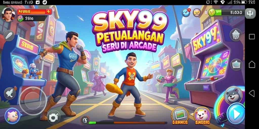 Tangkapan layar menunjukkan gameplay seru dari SKY99 di genre Arcade.