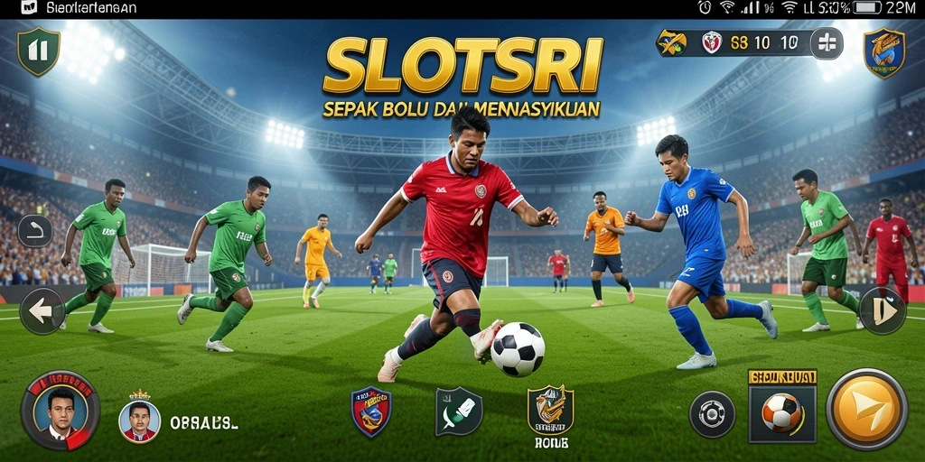Screenshot SLOTSRI menampilkan gameplay sepak bola yang seru dan menegangkan.